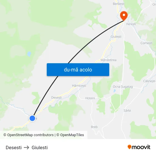 Harta de Desesti către Giulesti