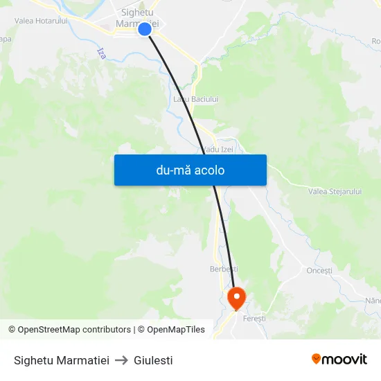 Harta de Sighetu Marmatiei către Giulesti