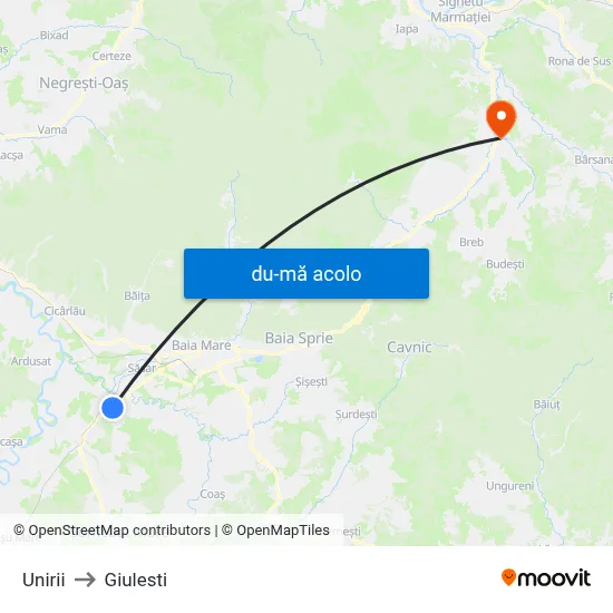 Harta de Unirii către Giulesti