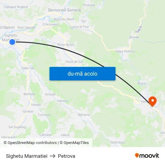 Harta de Sighetu Marmatiei către Petrova