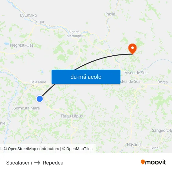 Harta de Sacalaseni către Repedea