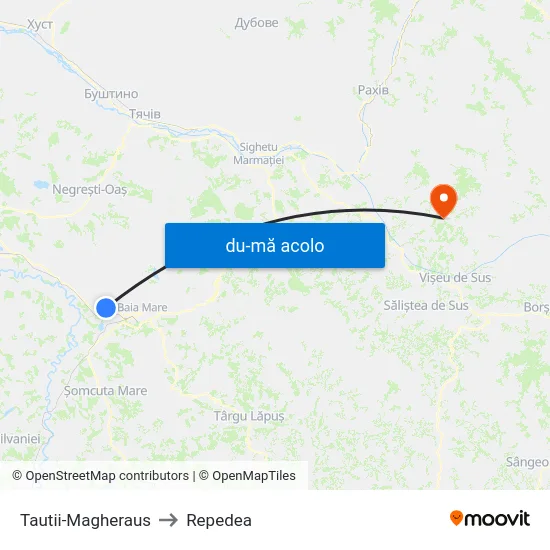Harta de Tautii-Magheraus către Repedea