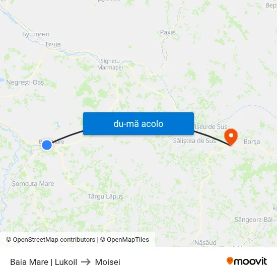 Harta de Baia Mare | Lukoil către Moisei