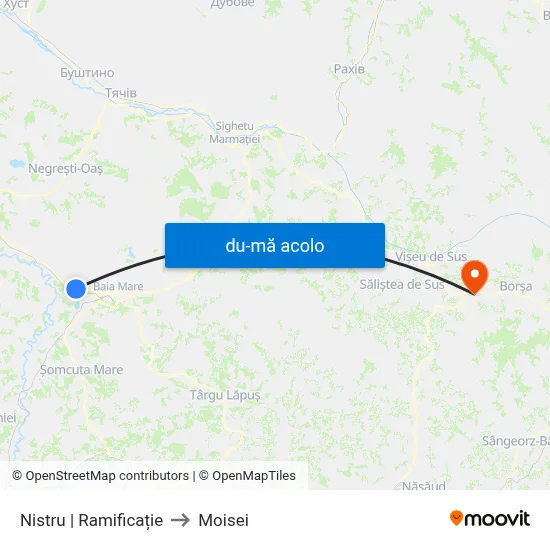 Harta de Nistru | Ramificație către Moisei
