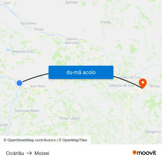 Harta de Cicârlău către Moisei