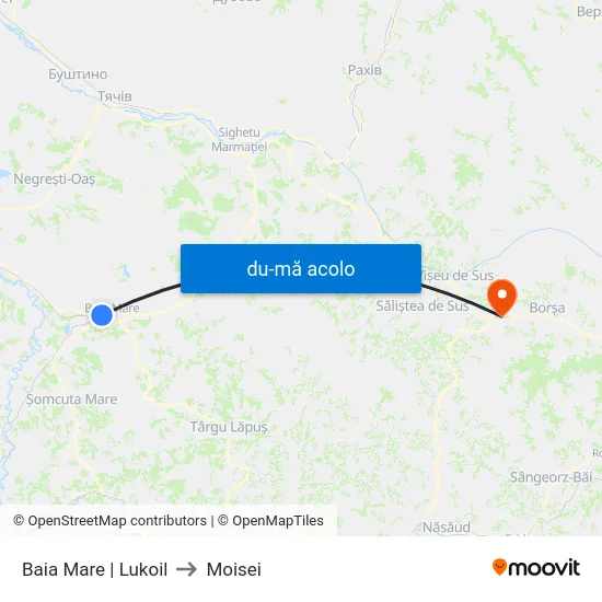 Harta de Baia Mare | Lukoil către Moisei