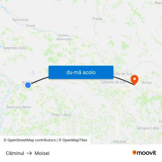 Harta de Căminul către Moisei