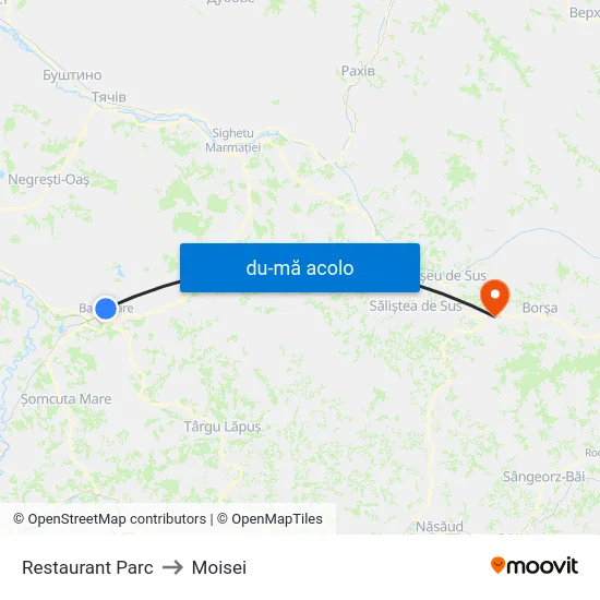 Harta de Restaurant Parc către Moisei