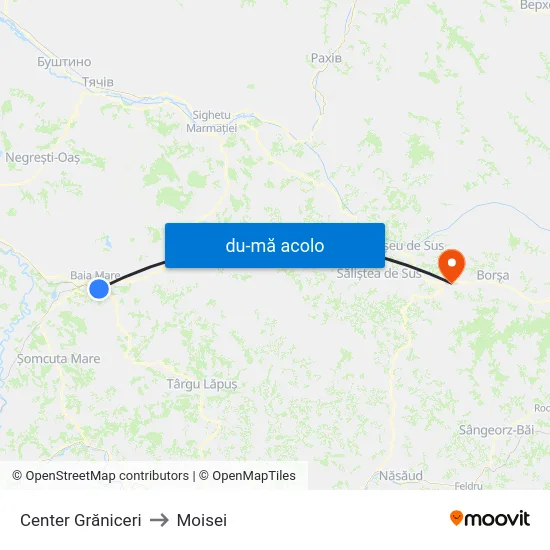 Harta de Center Grăniceri către Moisei