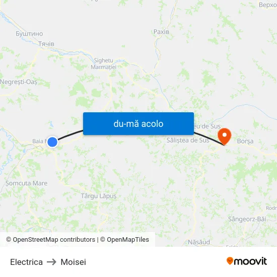 Harta de Electrica către Moisei