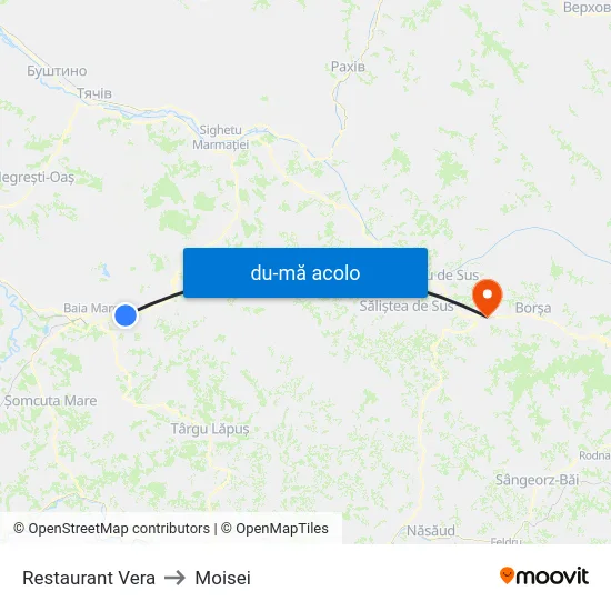 Harta de Restaurant Vera către Moisei