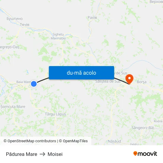 Harta de Pădurea Mare către Moisei
