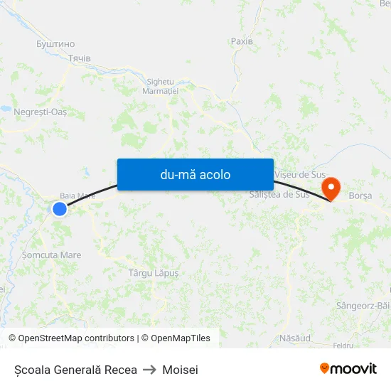 Harta de Școala Generală Recea către Moisei