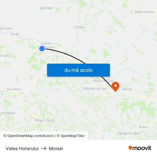 Harta de Valea Hotarului către Moisei