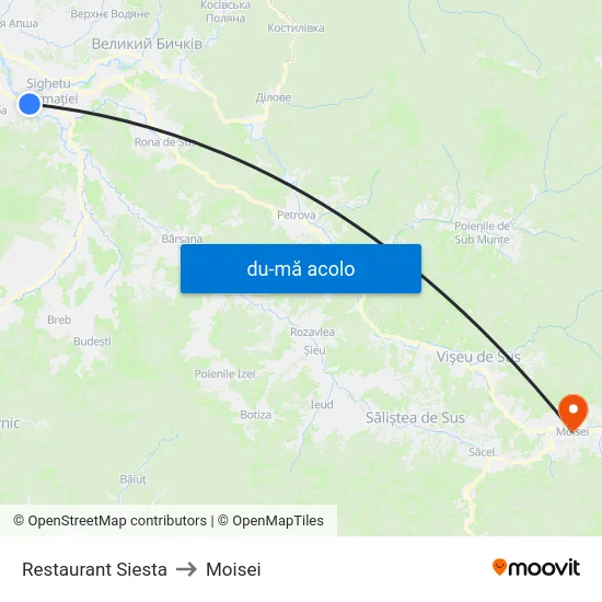 Harta de Restaurant Siesta către Moisei