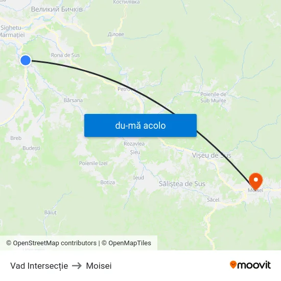 Harta de Vad Intersecție către Moisei