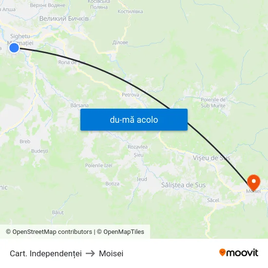 Harta de Cart. Independenței către Moisei