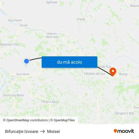 Harta de Bifurcație Izvoare către Moisei