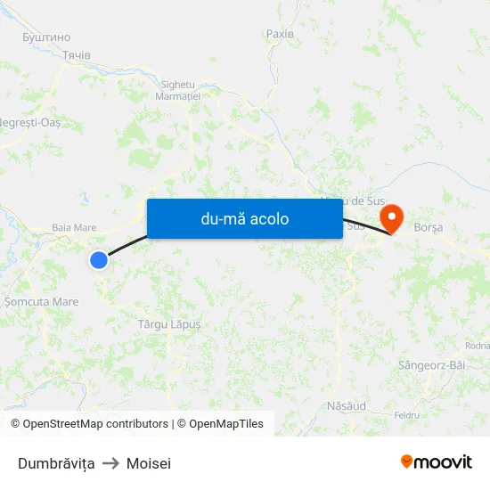 Harta de Dumbrăvița către Moisei