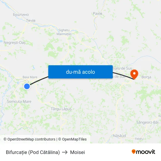 Harta de Bifurcație (Pod Cătălina) către Moisei