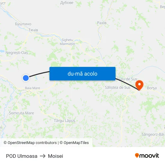 Harta de POD Ulmoasa către Moisei