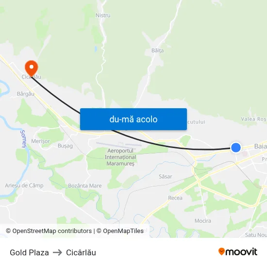 Harta de Gold Plaza către Cicârlău