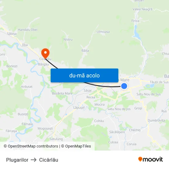 Harta de Plugarilor către Cicârlău