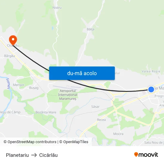 Harta de Planetariu către Cicârlău