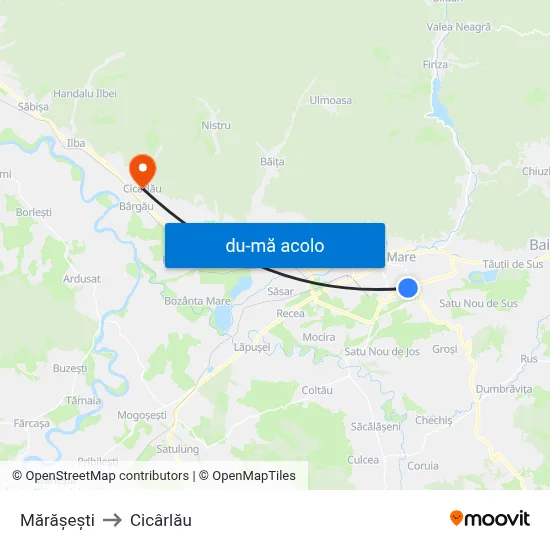 Harta de Mărășești către Cicârlău