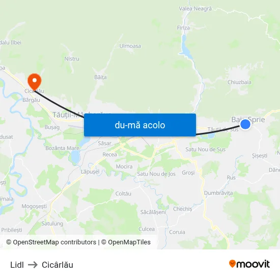 Harta de Lidl către Cicârlău