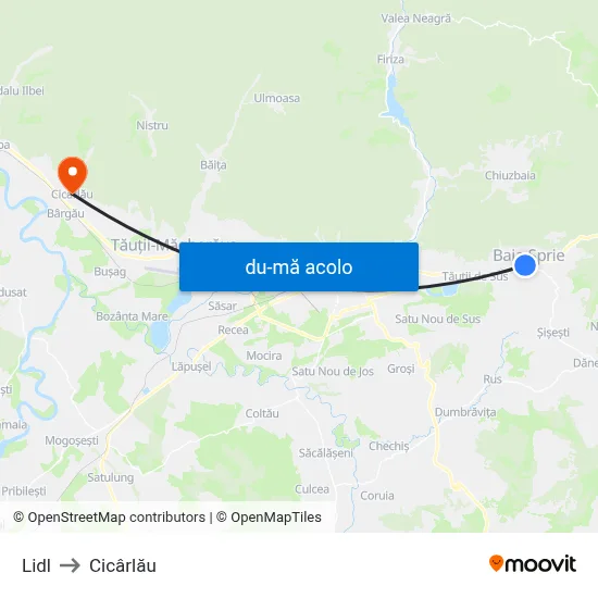 Harta de Lidl către Cicârlău