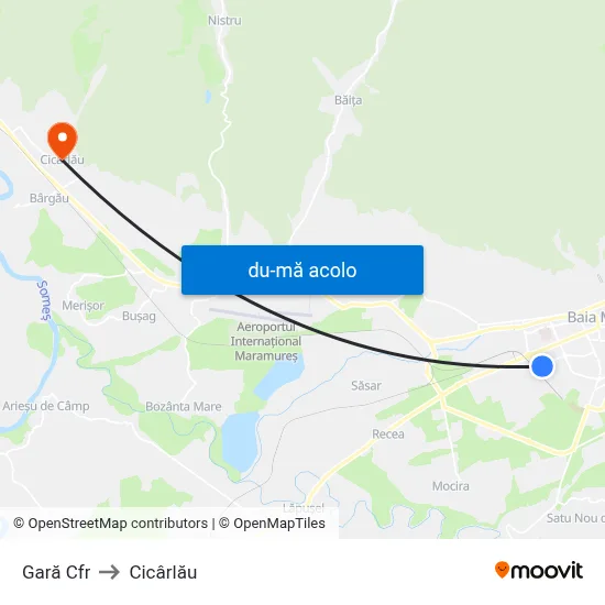 Harta de Gară Cfr către Cicârlău