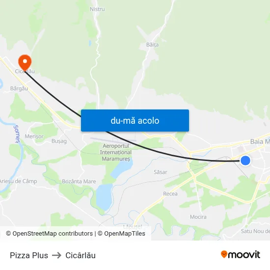 Harta de Pizza Plus către Cicârlău