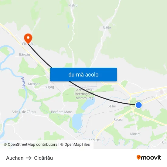 Harta de Auchan către Cicârlău