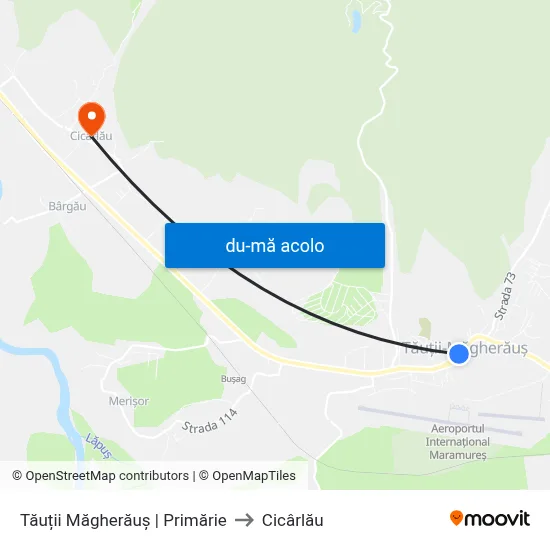 Harta de Tăuții Măgherăuș | Primărie către Cicârlău