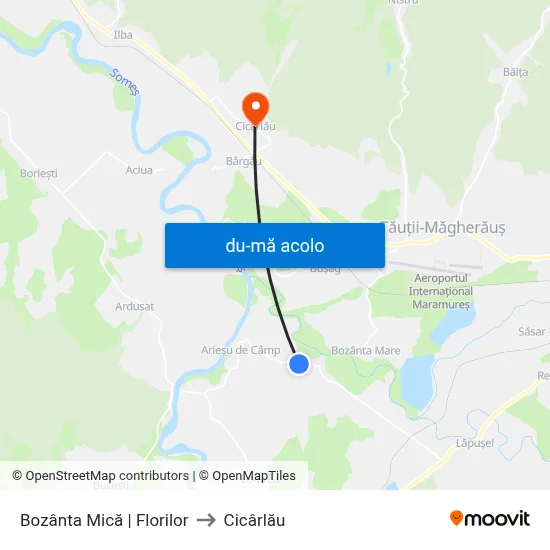 Harta de Bozânta Mică | Florilor către Cicârlău