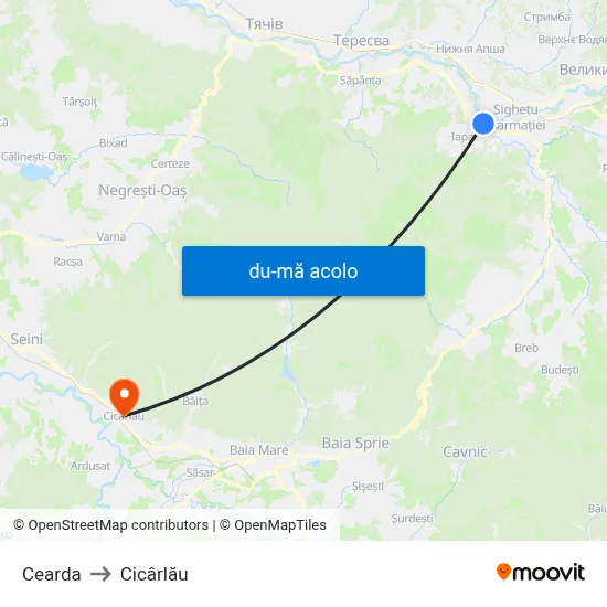Harta de Cearda către Cicârlău