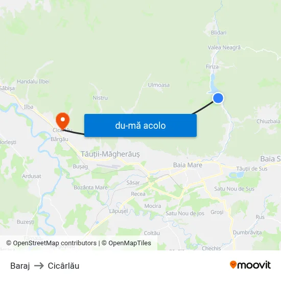 Harta de Baraj către Cicârlău