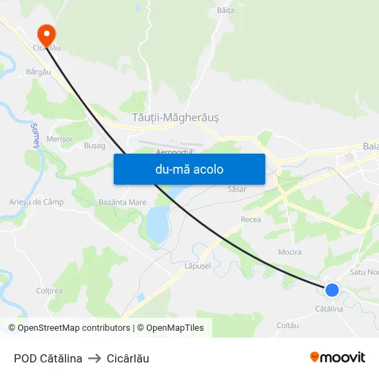 Harta de POD Cătălina către Cicârlău