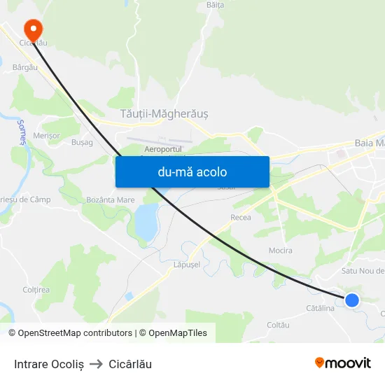 Harta de Intrare Ocoliș către Cicârlău