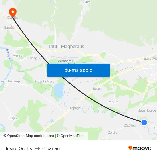 Harta de Ieșire Ocoliș către Cicârlău