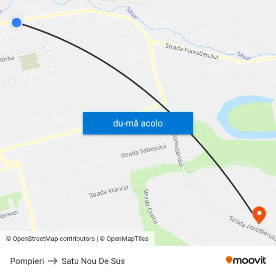 Harta de Pompieri către Satu Nou De Sus