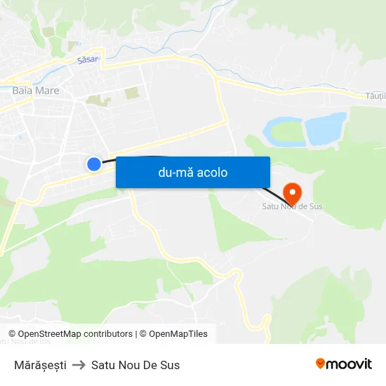 Harta de Mărășești către Satu Nou De Sus