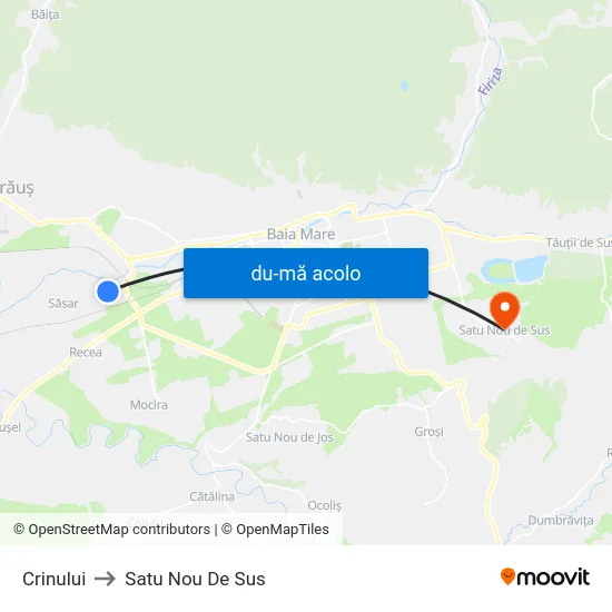 Harta de Crinului către Satu Nou De Sus