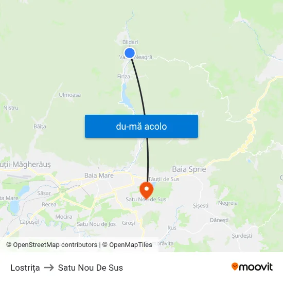 Harta de Lostrița către Satu Nou De Sus
