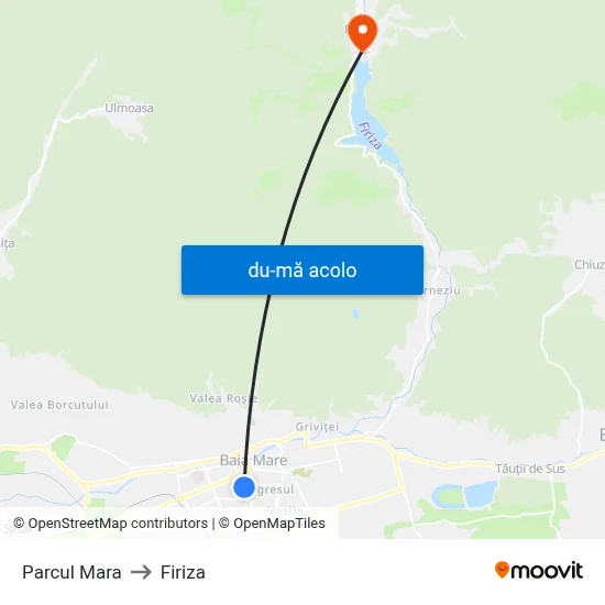 Harta de Parcul Mara către Firiza
