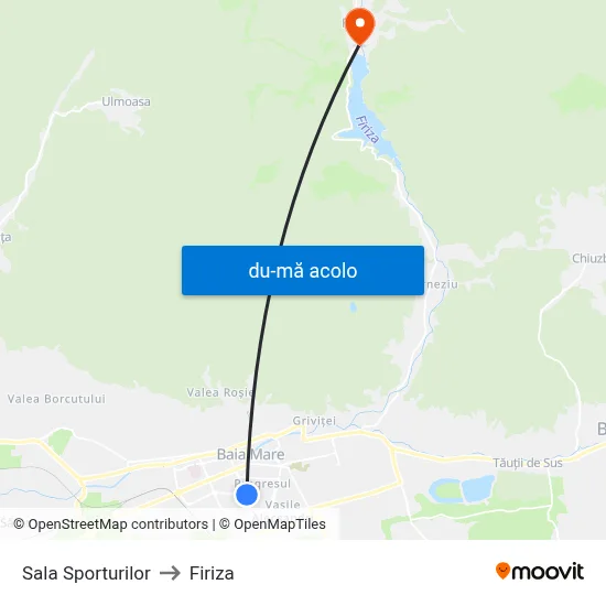 Harta de Sala Sporturilor către Firiza