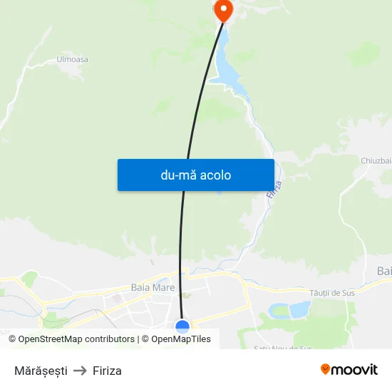 Harta de Mărășești către Firiza