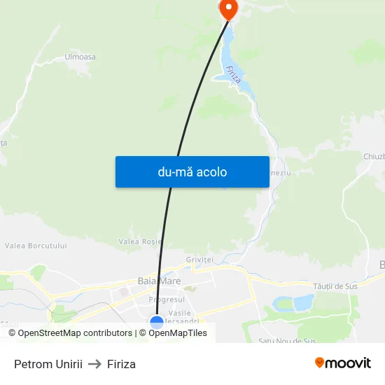 Harta de Petrom Unirii către Firiza
