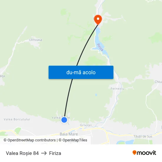 Harta de Valea Roșie 84 către Firiza